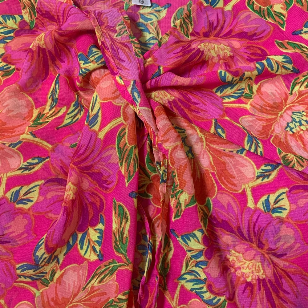Beach Riot Sarong Skirt Womens OS Pink Floral Wrap Swim Cover Up Mini‎ - Picture 4 of 5